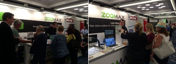 csun 2015 visitors using zoomax low vision products video magnifiers