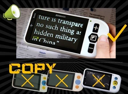 do not buy counterfeit copies of zoomax snow handheld video magnifier
