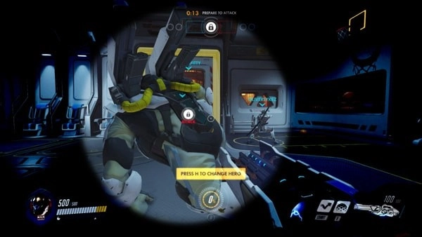 a visual perspective of a visually impaired game player of overwatch