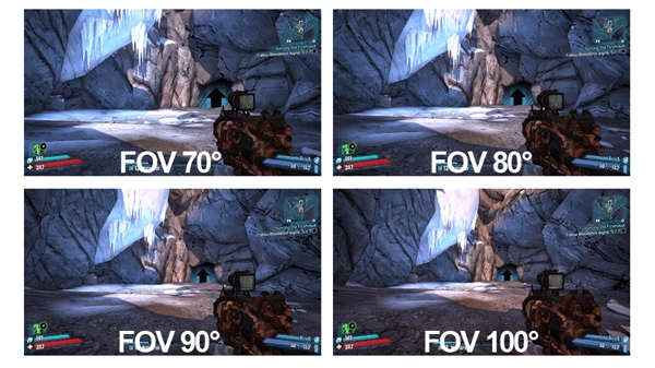 typical fov comparison based on scenes from video game