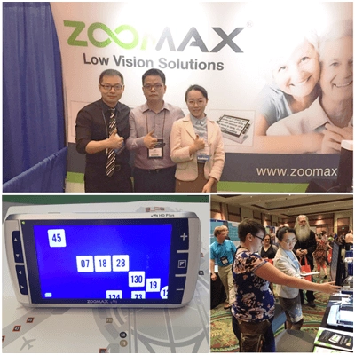 zoomax joined atia 2017 with handheld video magnifier m5 hd plus