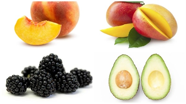 avocado blackberries mango peach