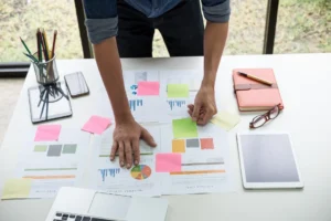 people with vision loss doing paperwork