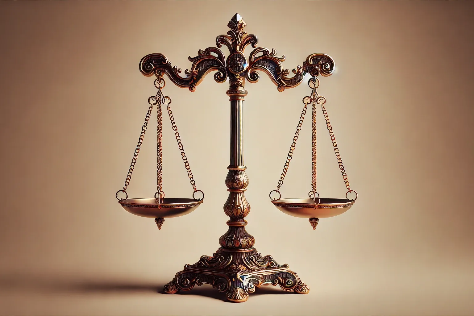 a classic legal scale of justice with detailed design, showcasing balance, fairness, and equality.