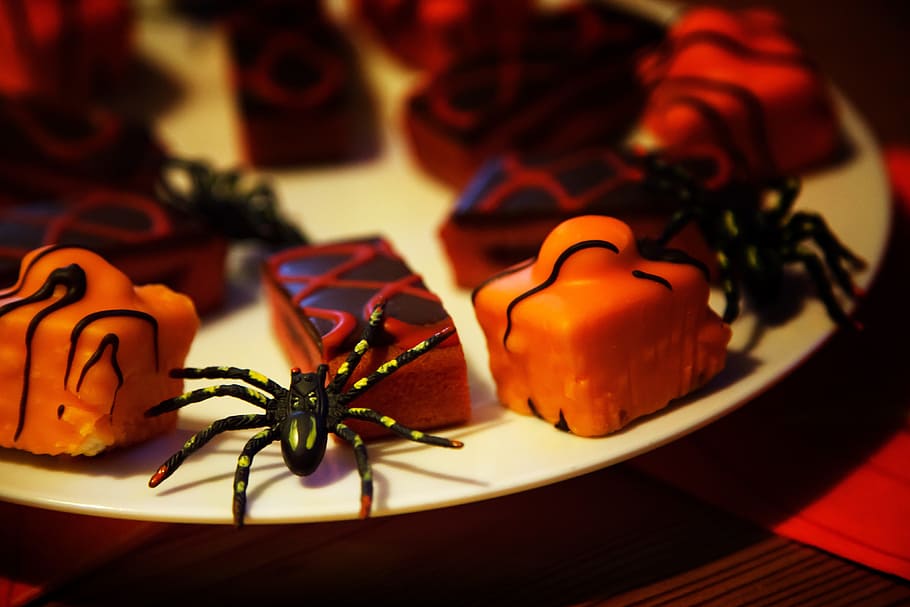 halloween food baked black cake candy