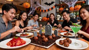 singapore halloween food graveyard pork meatballs