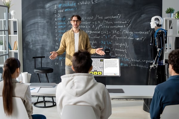 Snow Pad portable digital magnifier for visually impaired high school students in classroom