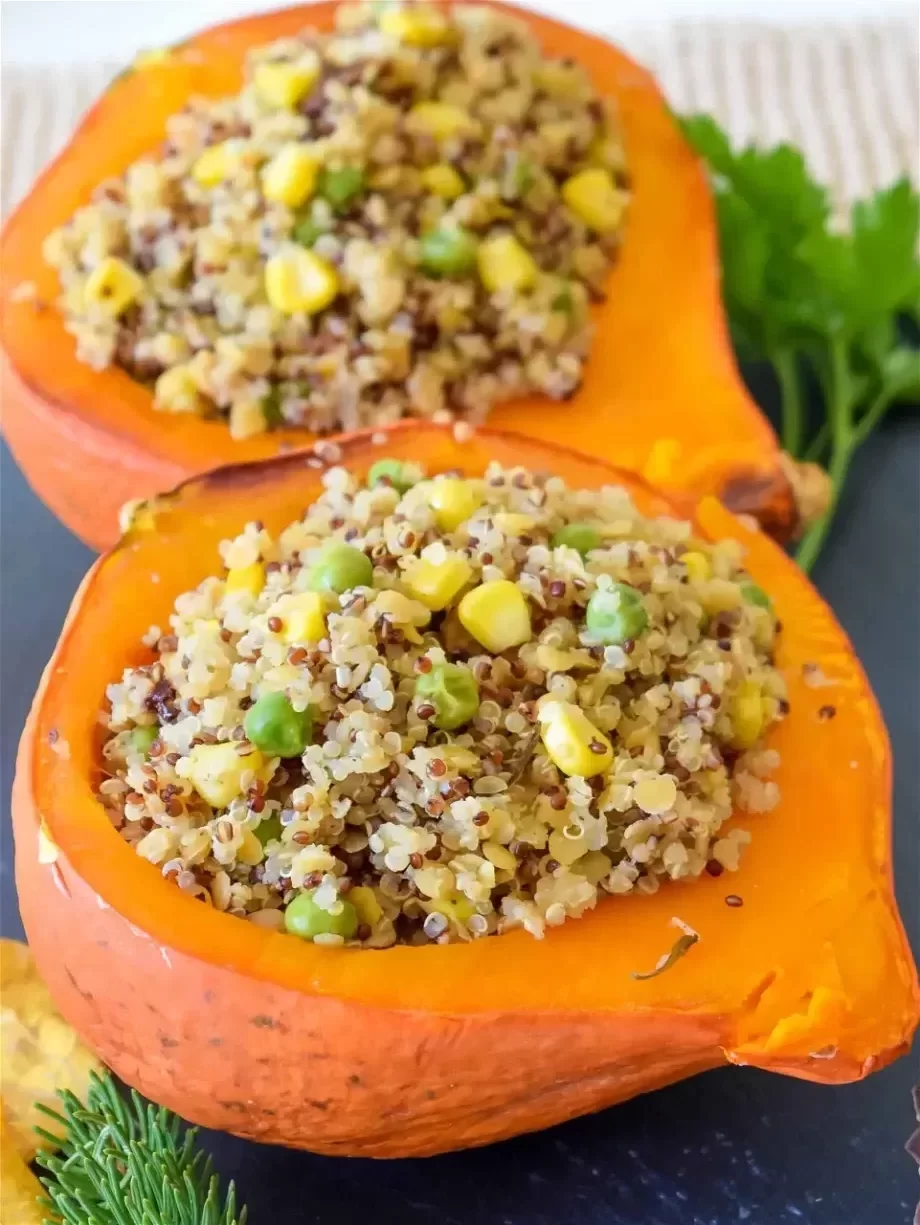 2025 plant based thanksgiving quinoa stuffed pumpkin recipe