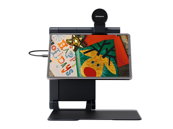 snow pad electronic magnifier helping low vision people read thanksgiving cards clearly