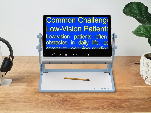 zoomax snow 12 desktop magnifier with nearfar modes macular degeneration low vision tool