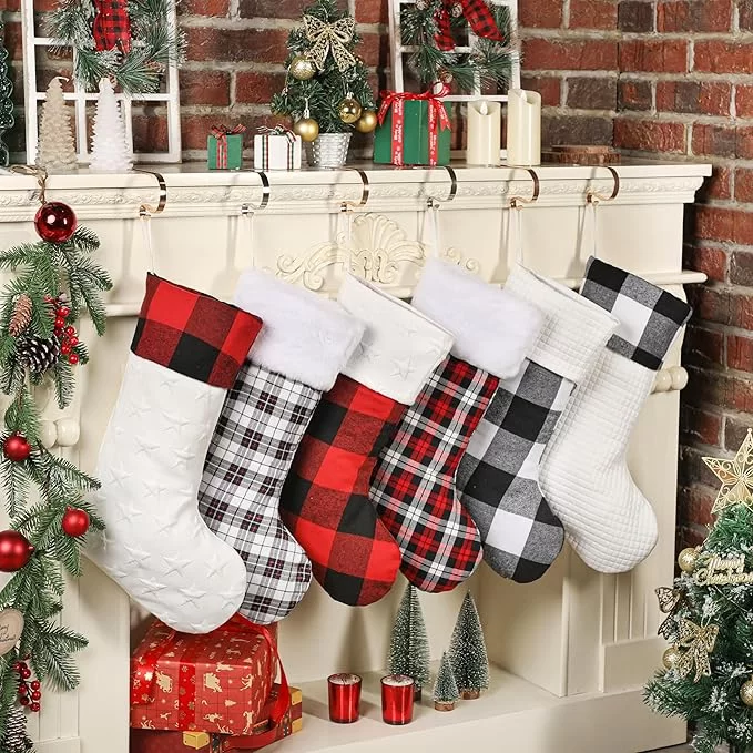 christmas 2025 trendy plaid christmas stocking