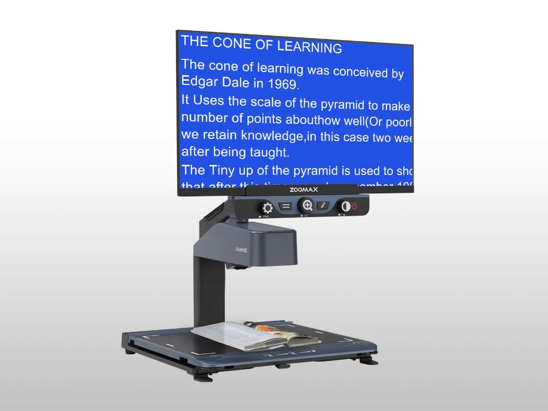 heavy duty desktop video magnifier for deep reading, reliable low vision aid for senior care facilities