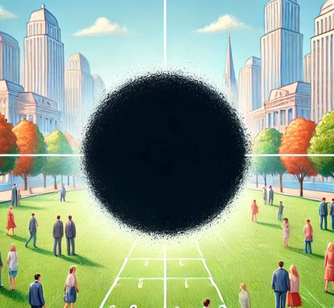 an image showing a black spot at the centre of the visual field