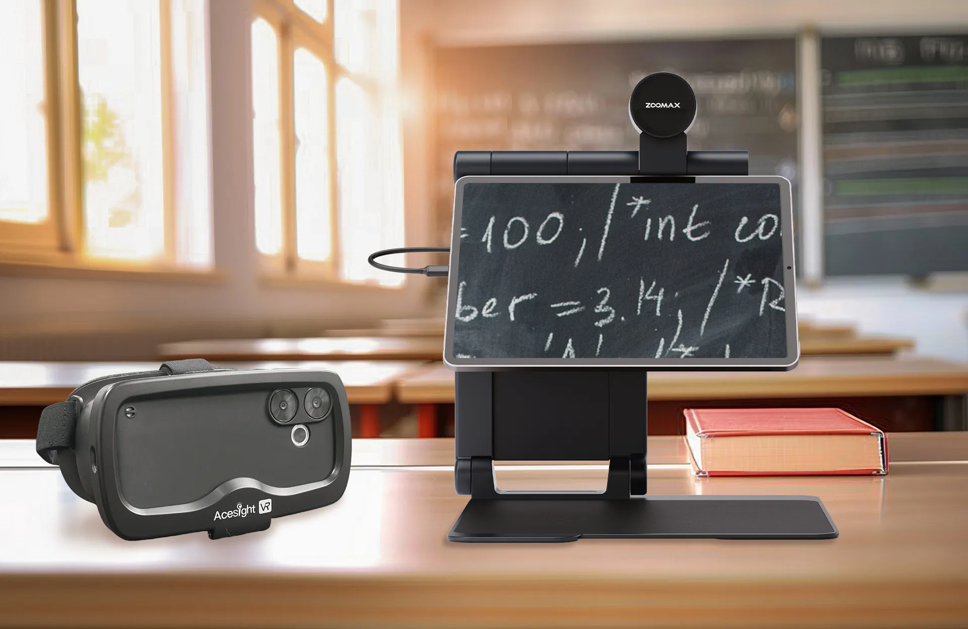 low vision aids for education snow pad and acesight vr in school setting