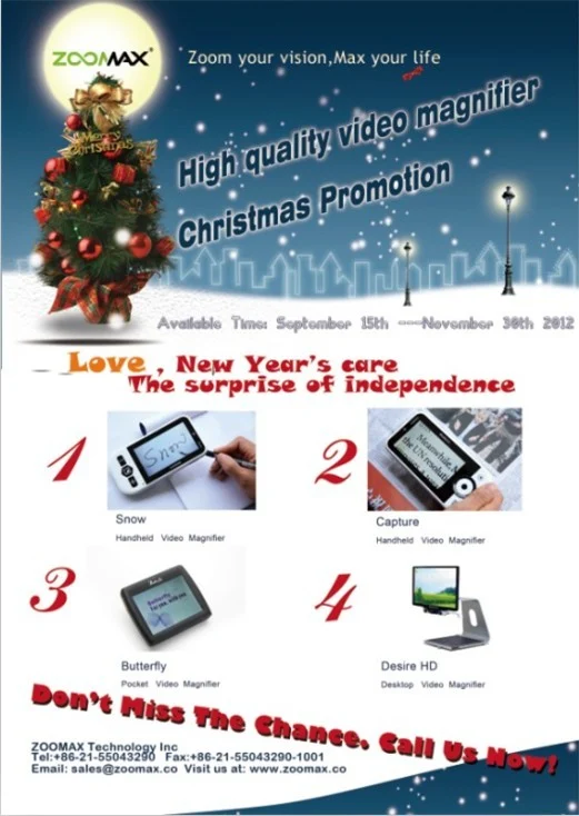 zoomax 2012 low vision products christmas promotion