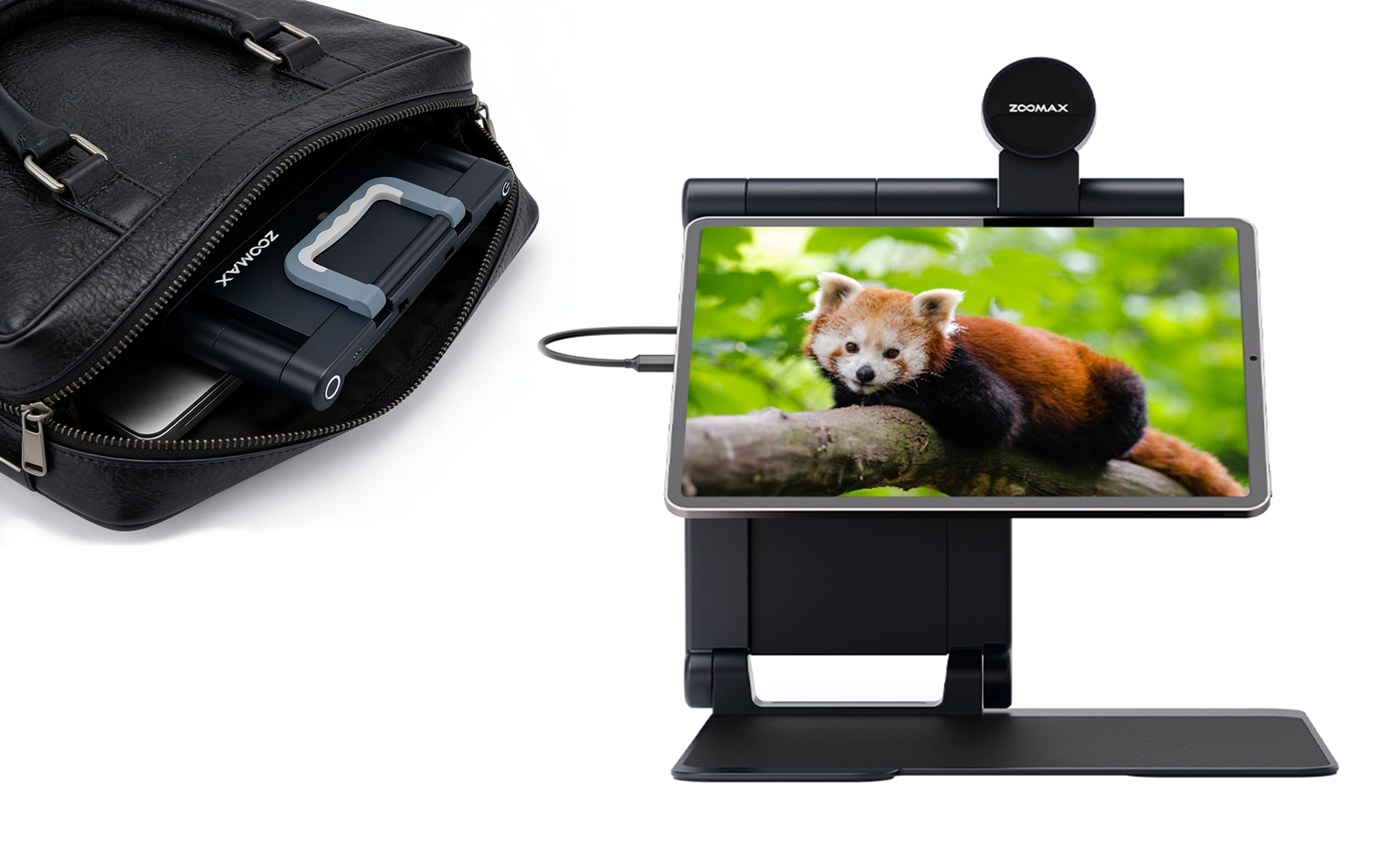 portable snow pad magnifier folded flat next to the student backpack