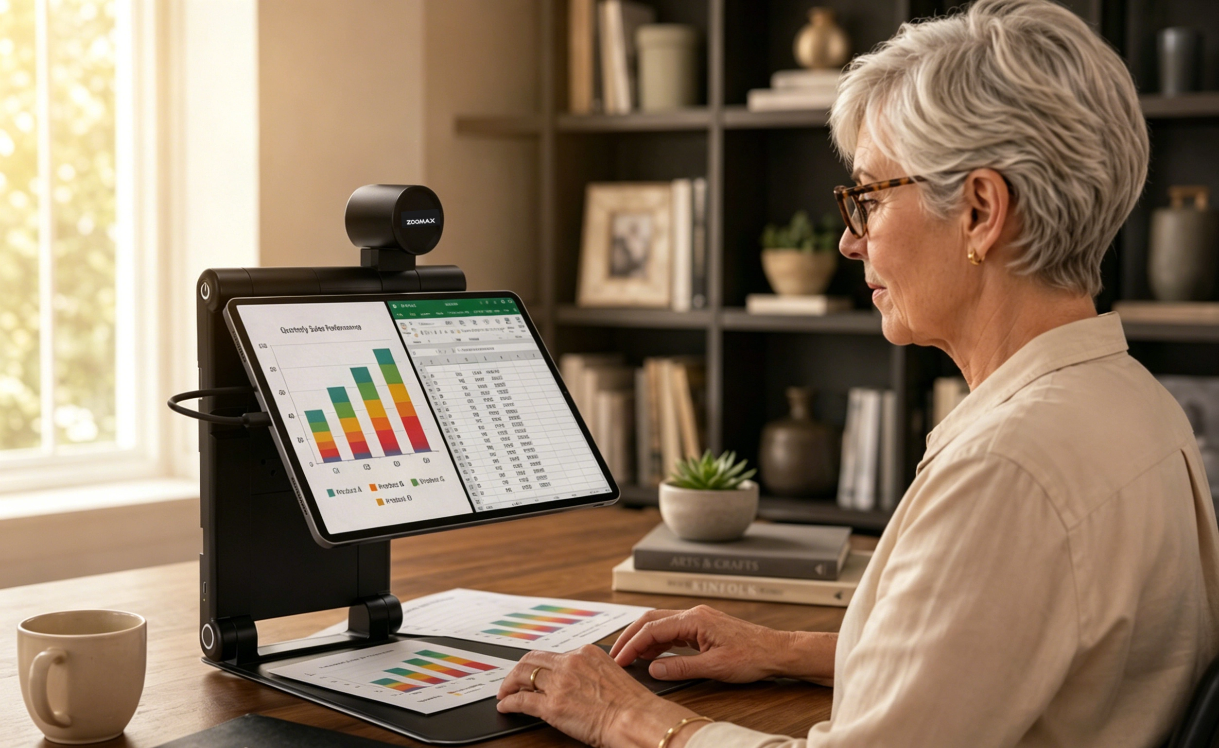 zoomax snow pad tablet magnifier for 50s 60s active adults