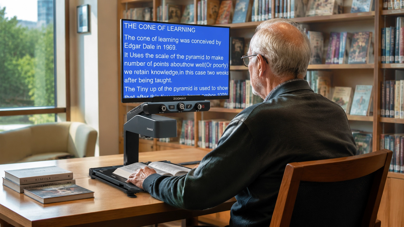 luna hd 24 pro ada compliant desktop video magnifier for library low vision