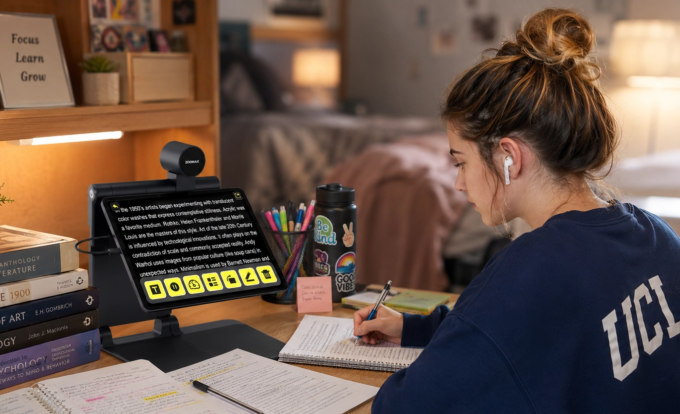 snow pad tablet magnifier with ocr and text to speech features for readers with retinitis pigmentosa