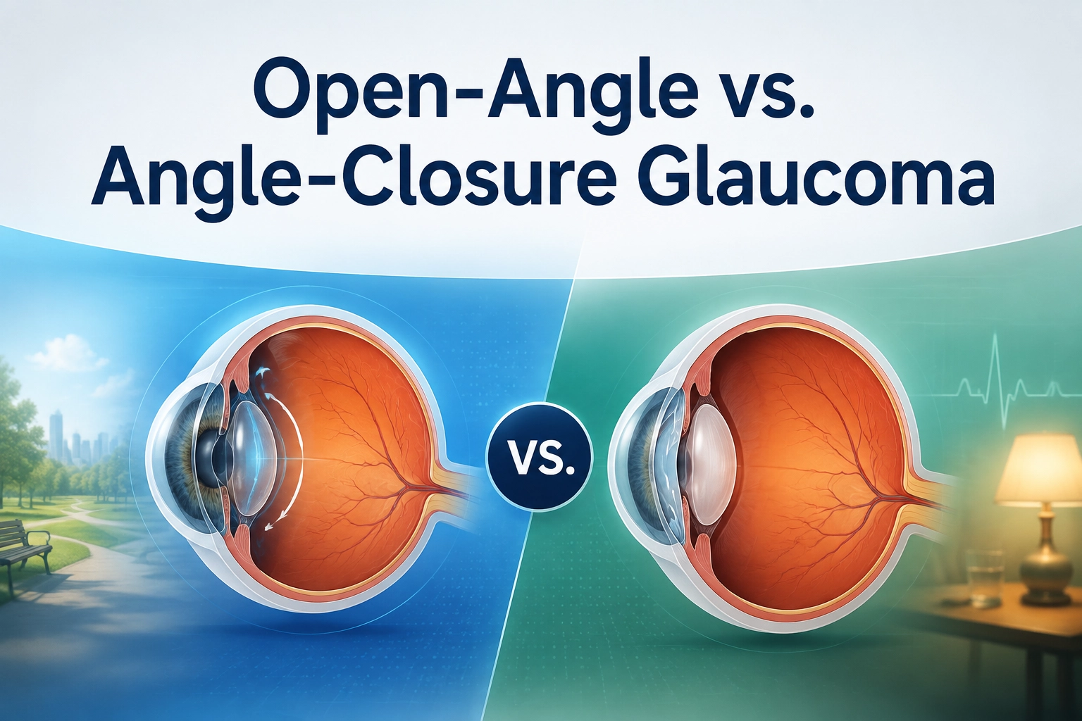 open angle vs. angle closure glaucoma