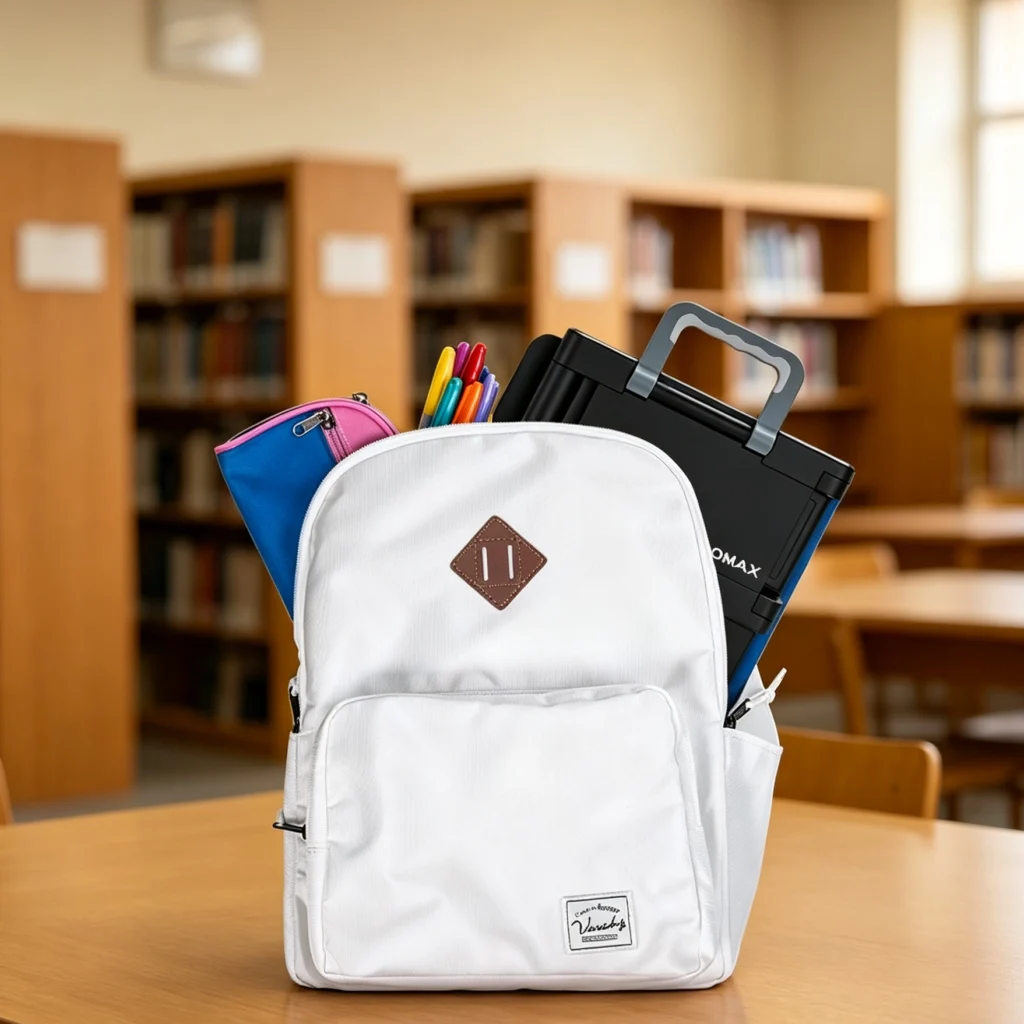 foldable zoomax snow pad packed inside student backpack for both school and home use