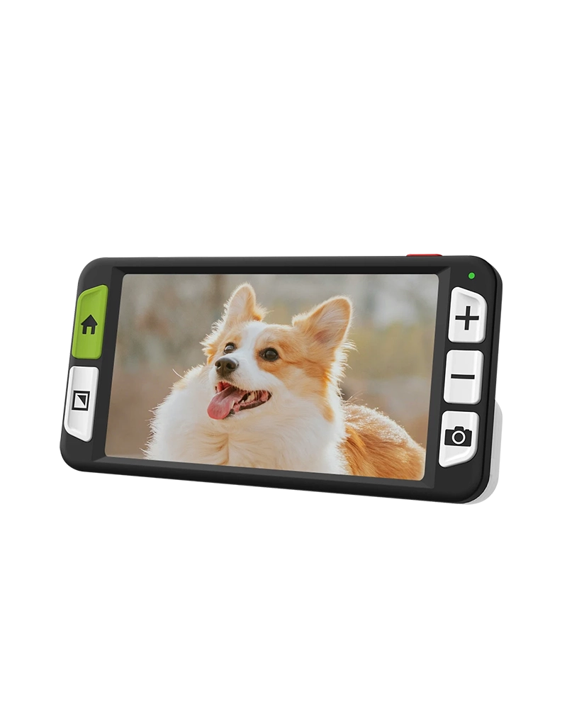 zoomax luna 6 handheld electronic video magnifier, portable low‑vision aid for macular degeneration reading on‑the‑go
