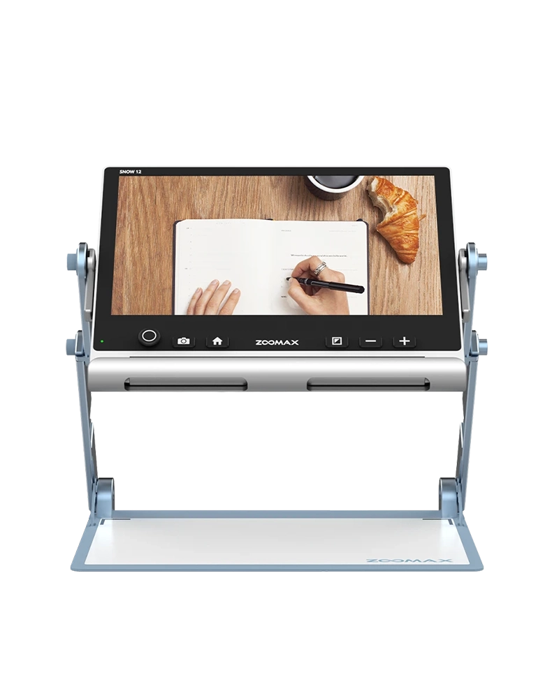 zoomax snow 12 hd portable magnifier with ocr text‑to‑speech for post‑cataract reading difficulties