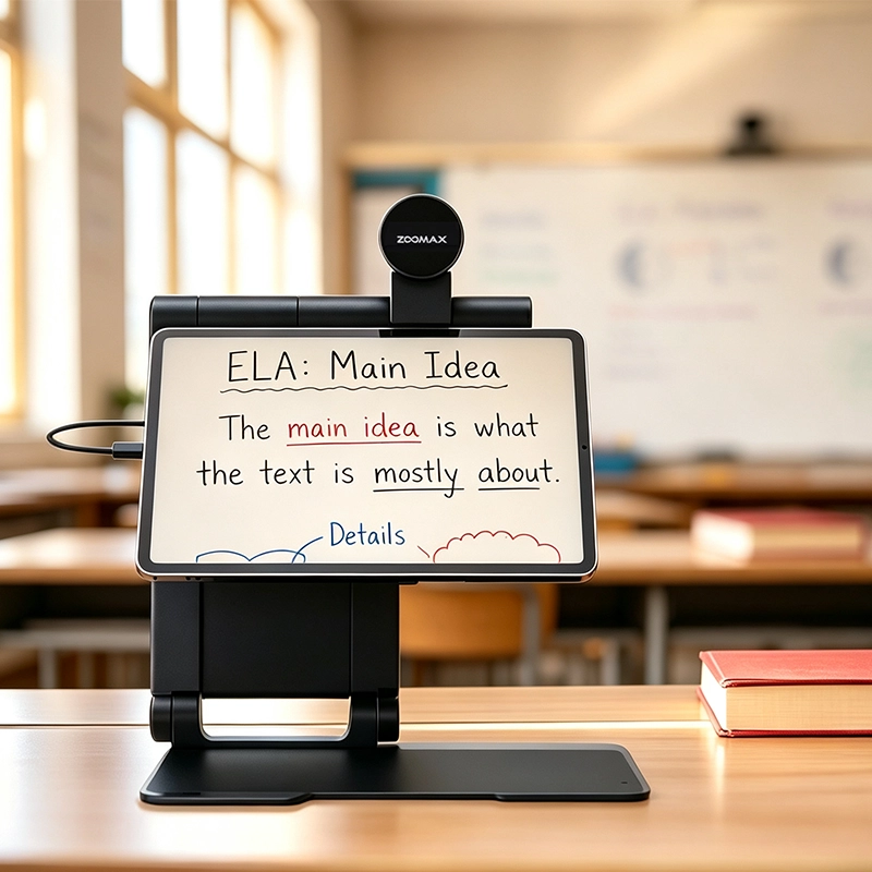 zoomax snow pad magnifying whiteboard lesson content for student during class